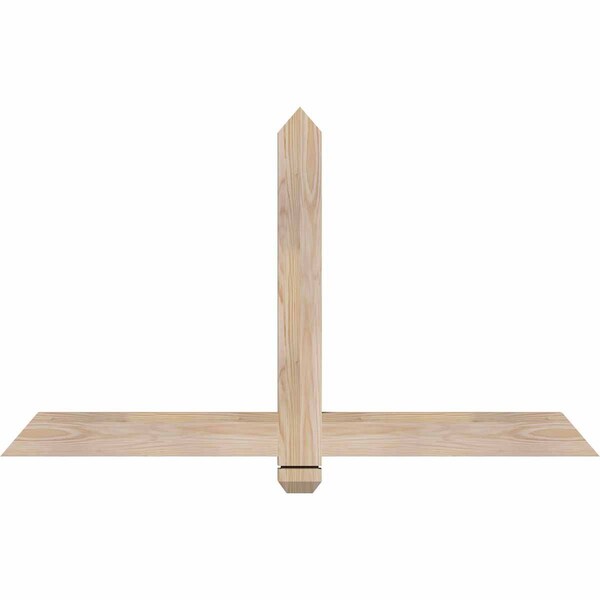 Ekena Millwork Eugene Smooth Timber Gable Bracket, Douglas Fir, 48"W x 28"H x 1 1/2"D x 3 1/2"F, 14/12 Pitch GBW048X28X0204EUG00SDF - main